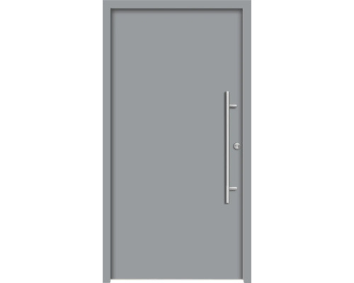 Splendoor Haustür APOLLON Aluminium 1000x2100 mm NCS S 6502-B (Grau) DIN Links (nach innen öffnend) inkl. Beschlagset und Profilzylinder mit 6 Schlüssel Graue Haustür mit Edelstahlgriff