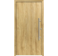 Holztür mit Metallgriff