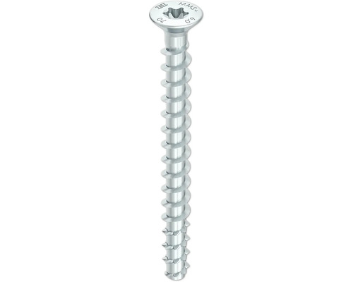 Vis à béton à tête fraisée HECO-MULTI-MONTI-plus F TX filetage complet 10x80 mm bleu zingué 25 pièces