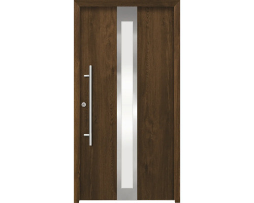 Haustür mit Glaseinsatz und Griff