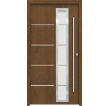 Holztür mit Glaseinsatz und Griff