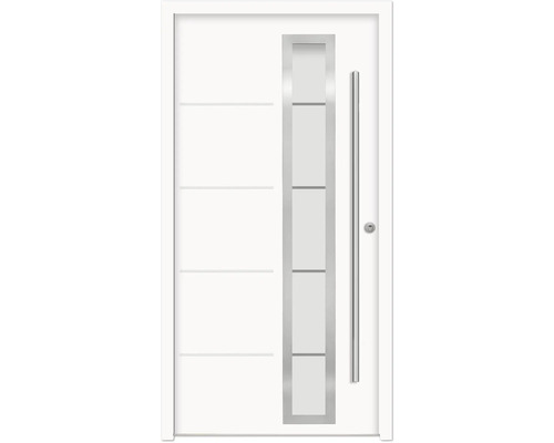Moderne Haustür mit Glaseinsatz und Griff