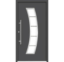 Haustür mit Glaseinsatz und Edelstahlgriff