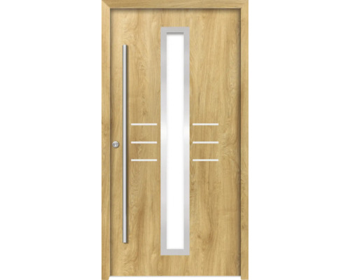 Haustür aus Holz mit Glaseinsatz