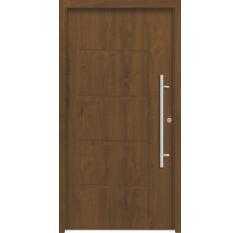 Porte en bois avec poignée en acier inoxydable