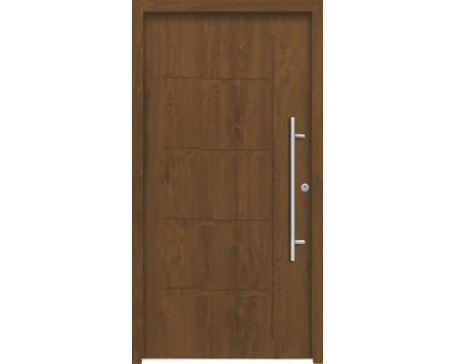 Porte en bois avec poignée en acier inoxydable