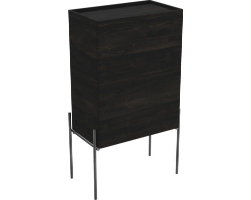 Nachttisch aus Holz mit Metallfüßen