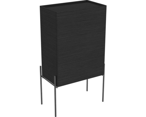 Schwarzer Waschtischunterschrank mit Metallgestell