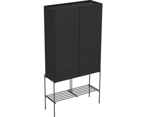 Schrank mit Metallgestell und zwei Türen