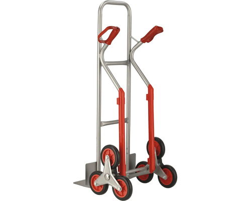 Treppenkarre mit drei Rädern pro Seite zum Transport von Lasten über Stufen