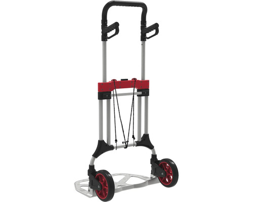 Sackkarre mit verstellbarem Griff und roten Rädern