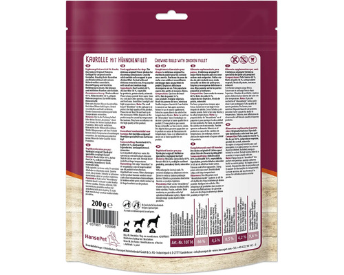 Kaurollen mit Hühnchenfilet für Hunde