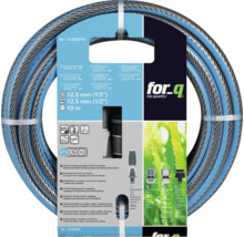 Tuyau d''arrosage avec accessoires Komfort 1/2 pouce, 10 mètres comprenant une lance, un raccord, un raccord avec aquastop et un nez de robinet