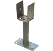 Support de poteau réglable en métal avec plaque de montage et forme en U