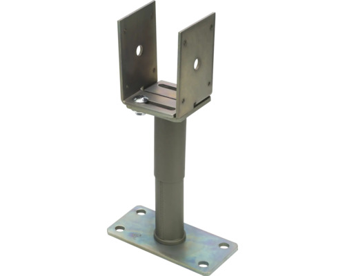 Support de poteau réglable en métal avec plaque de montage et forme en U