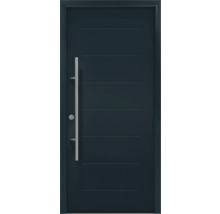 Porte d''entrée moderne avec poignée en acier inoxydable