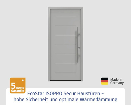 EcoStar ISOPRO Secur Haustür mit fünf Jahren Garantie und Made in Germany Siegel