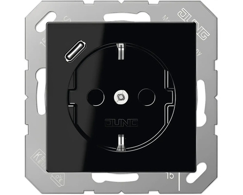 Prise avec USB-C Jung A 1520-18 C SW noir série A550