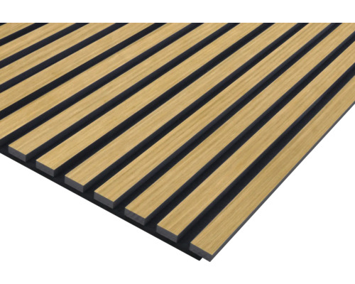 Akustikpaneel Eiche Echtholz Furnier 2600 x 572 x 19 mm Akustikpaneel mit Holzlamellen