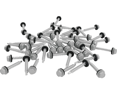 Blechschraube Innensechskantschraube Sechskant 4,8 x 35 mm silber 250 Stück Eine Vielzahl von Bohrschrauben mit Dichtscheibe.