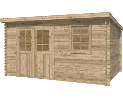 Holzgartenhaus mit Doppeltür und Fenster