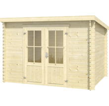 Abri de jardin en bois avec double porte et fenêtres