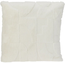 Coussin carré en fausse fourrure avec motif matelassé