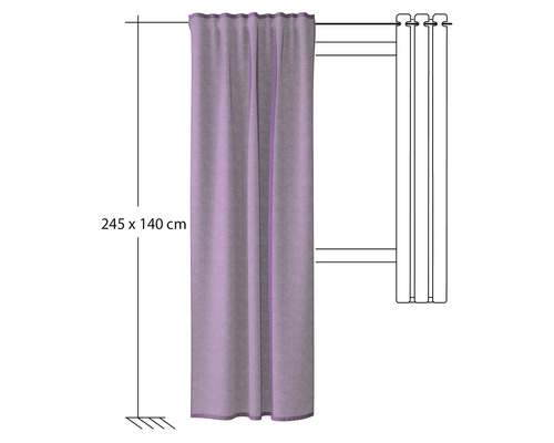 Gardine mit Schlaufenaufhängung, 245 x 140 cm