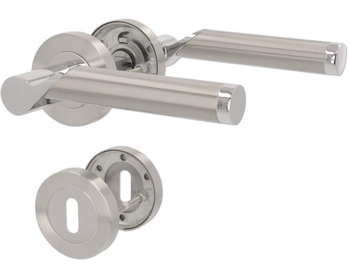 Edelstahl Türdrückergarnitur mit Schlüsselrosette