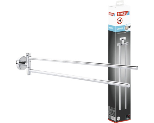 Tesa Smooz Handtuchhalter mit zwei Armen und Verpackung