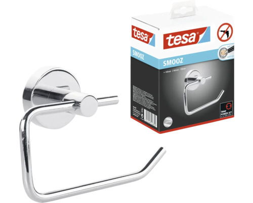 Tesa Smooz Toilettenpapierhalter aus verchromtem Metall mit Verpackung