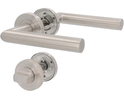 Türdrückergarnitur aus Edelstahl mit Drehknopf