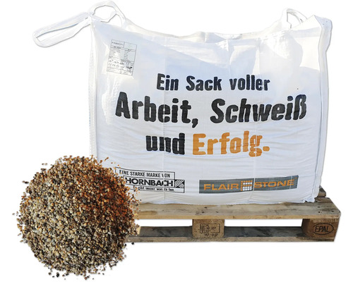 Gravier FLAIRSTONE Big Bag 2 mm - 4 mm env. 800 kg = 0,5 m3 Grand sac de gravier décoratif sur une palette en bois