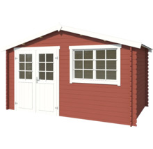 Holzgartenhaus mit Fenster und Doppeltür