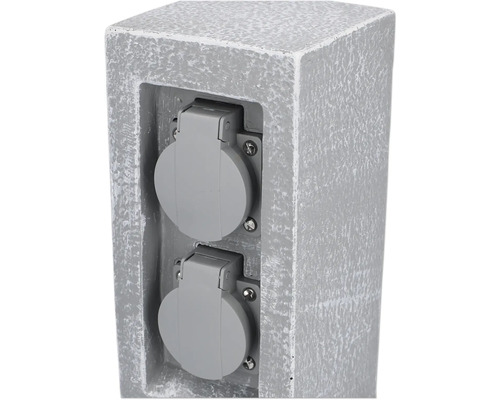 Steckdosensäule mit zwei Steckdosen für den Aussenbereich