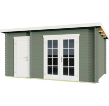 Gartenhaus aus Holz mit Doppeltür und Einzeltür