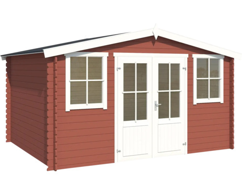 Holzgartenhaus mit Doppeltür und Fenstern