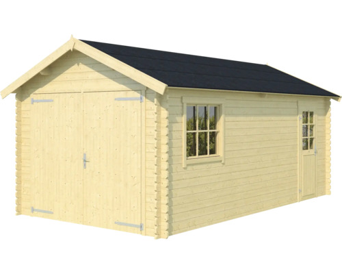 Holzgartenhaus mit Doppeltür, Fenster und Satteldach