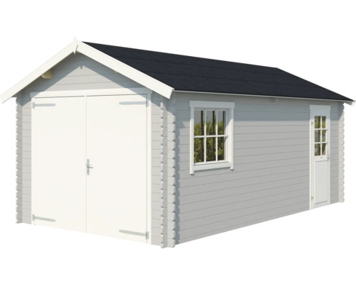 Holzgartenhaus mit Doppeltür, Fenstern und Satteldach