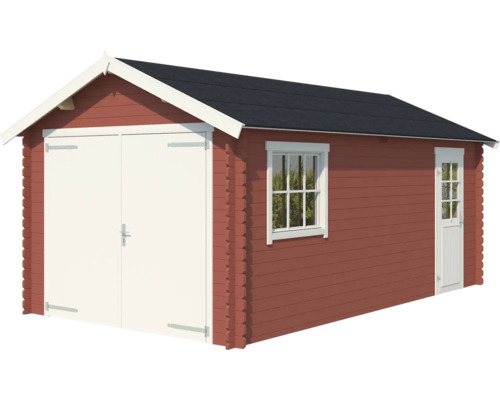 Holzgartenhaus mit Doppeltür, Fenster und Eingangstür