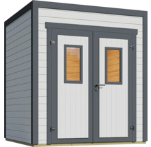 Gartenschuppen mit Doppeltür und Fenstern