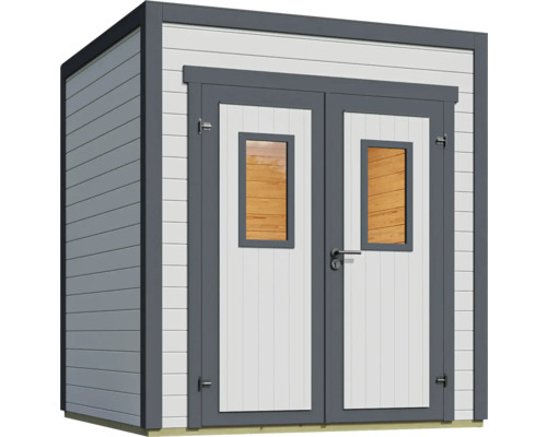 Gartenschuppen mit Doppeltür und Fenstern