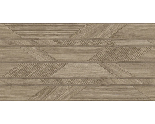 Dekorfliese Bush Redwood oak 60 x 120 x 1.1 cm matt Dekorfliese mit Holzoptik und geometrischem Muster