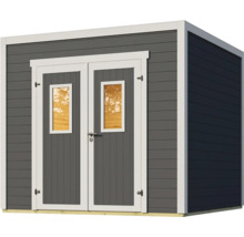 Gartenschuppen aus Holz mit Doppeltür und Fenstern