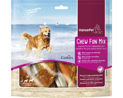 Hansepet Cookies Chew Fun Mix au filet de poitrine de poulet pour toutes les tailles de chiens