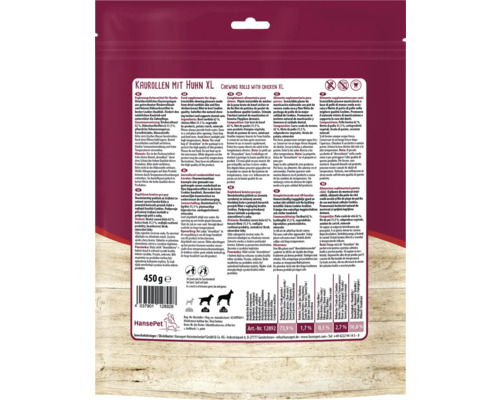 Hansepet Kaenrollen mit Huhn XL, ein Ergänzungsfuttermittel für Hunde