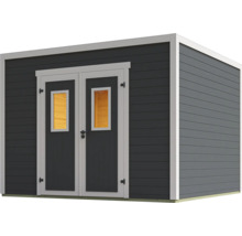 Abri de jardin avec double porte et fenêtres