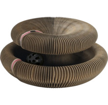 Katzenkratzmöbel aus Pappe in Donutform mit Spielball