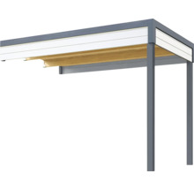 Toit de terrasse avec sous-construction en bois et cadre en métal