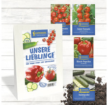 Collection de graines de légumes Kiepenkerl avec tomates, poivrons et concombres